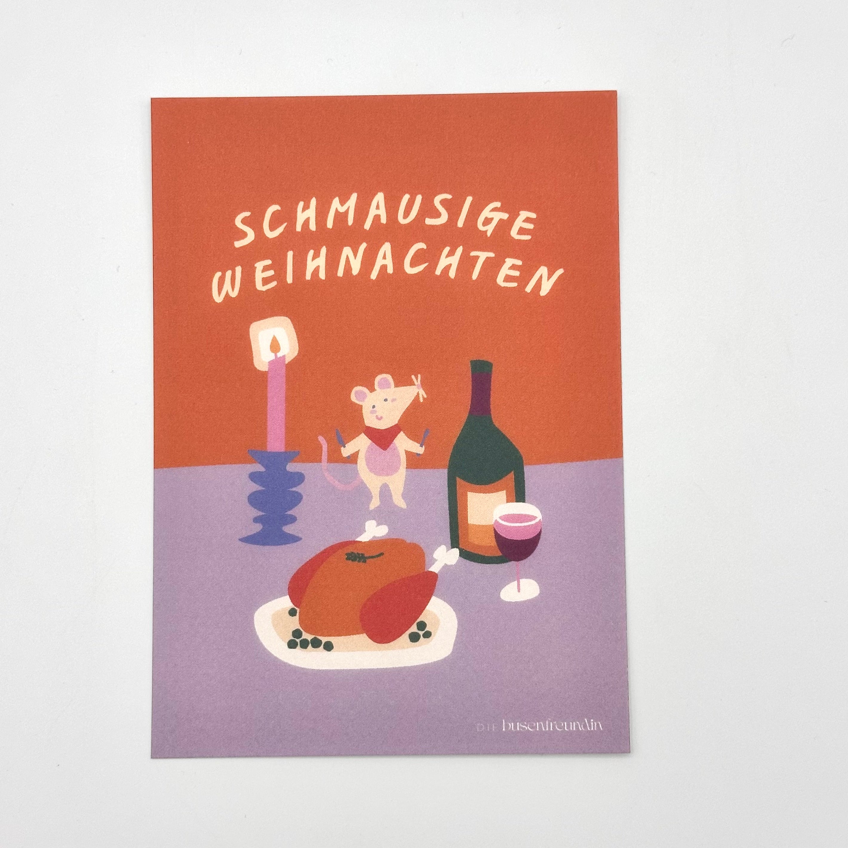 Karte - Schmausige Weihnachten