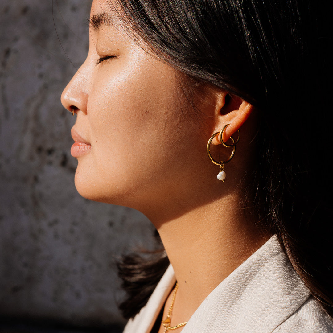 OHRRINGE rund mit Perle