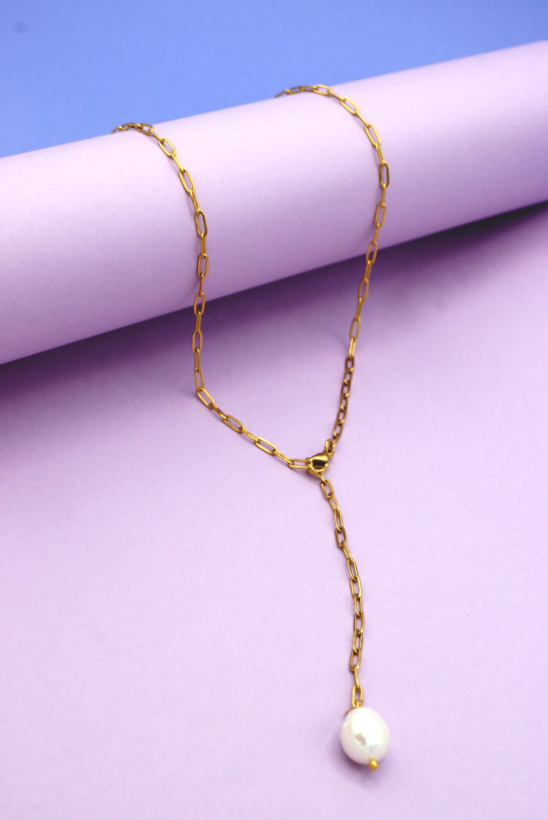 HALSKETTE Celine "die grobe Perle" 18k vergoldet