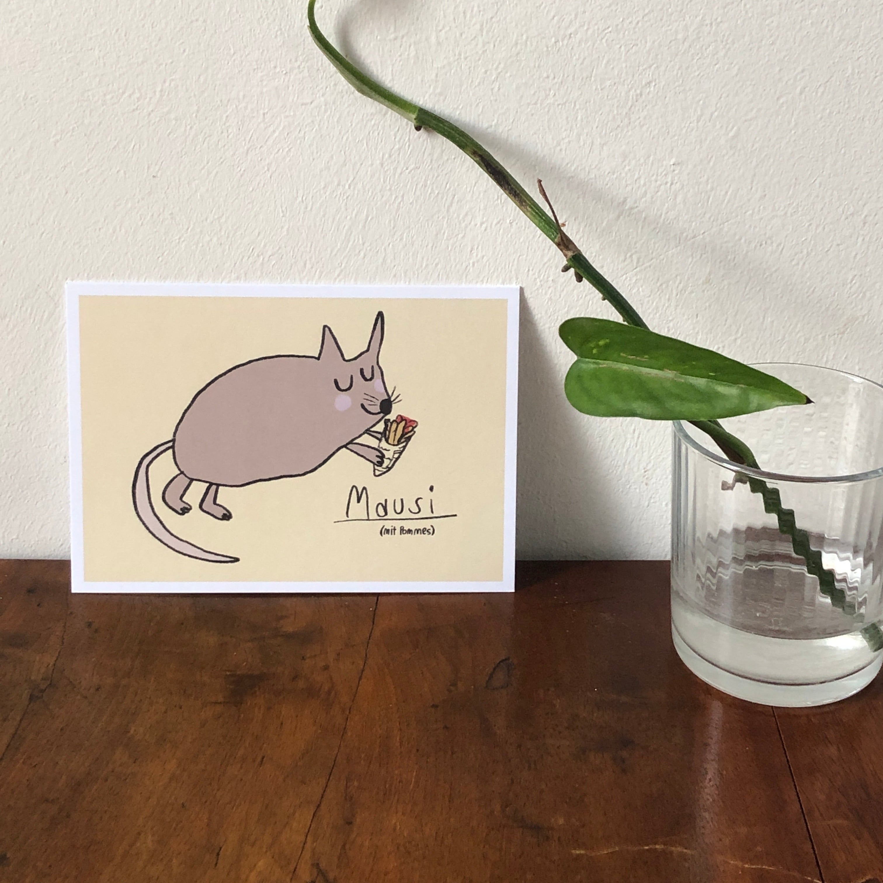 Karte - Mausi mit Pommes