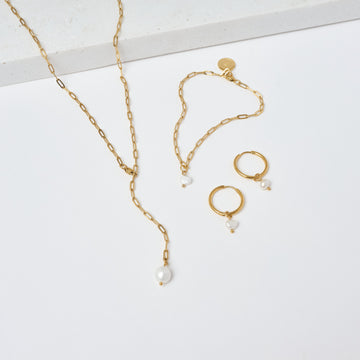 HALSKETTE Celine "die grobe Perle" 18k vergoldet