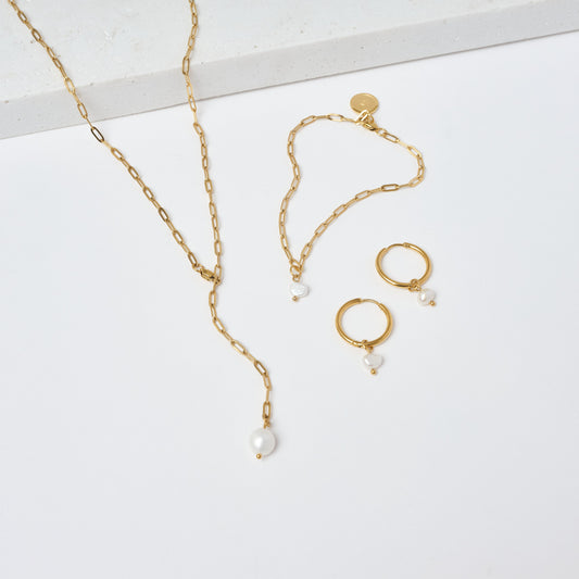 HALSKETTE Celine "die grobe Perle" 18k vergoldet